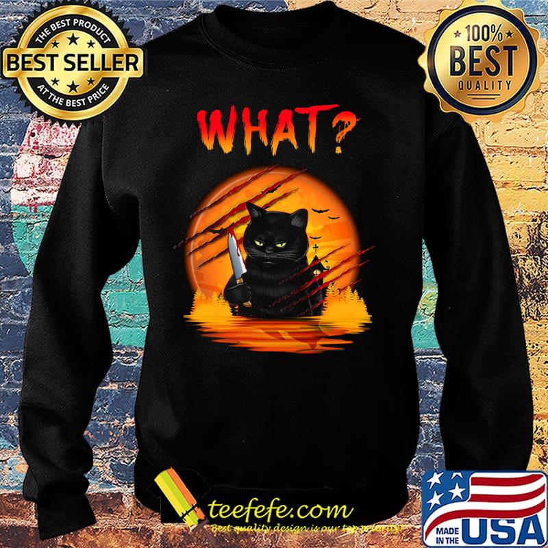 What Black Cat Sunset Halloween Shirt Sweater What Black Cat Sunset Halloween Shirt Sweater
