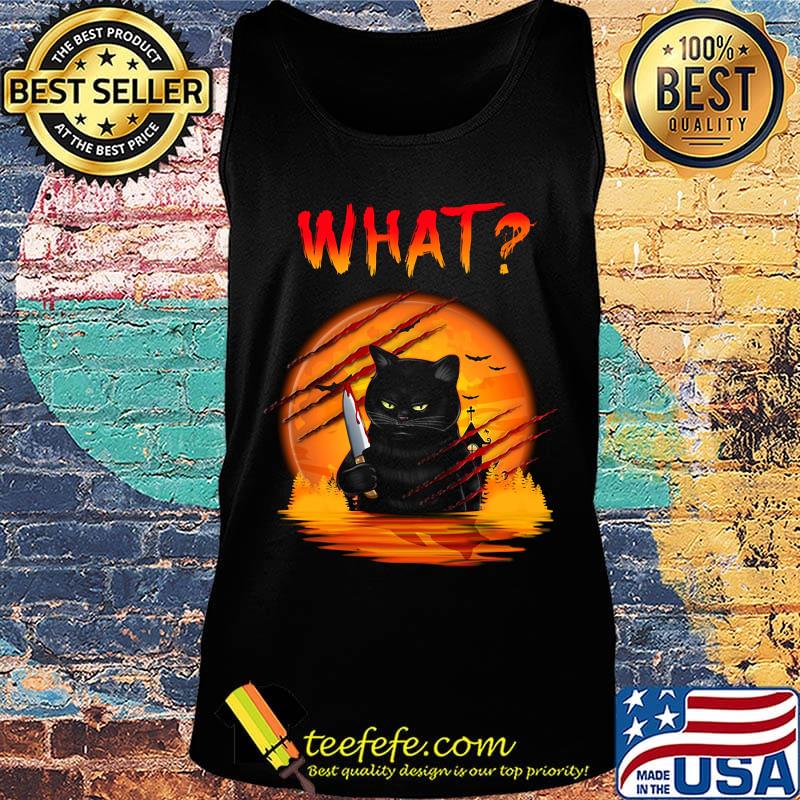 What Black Cat Sunset Halloween Shirt Tank top What Black Cat Sunset Halloween Shirt Tank top
