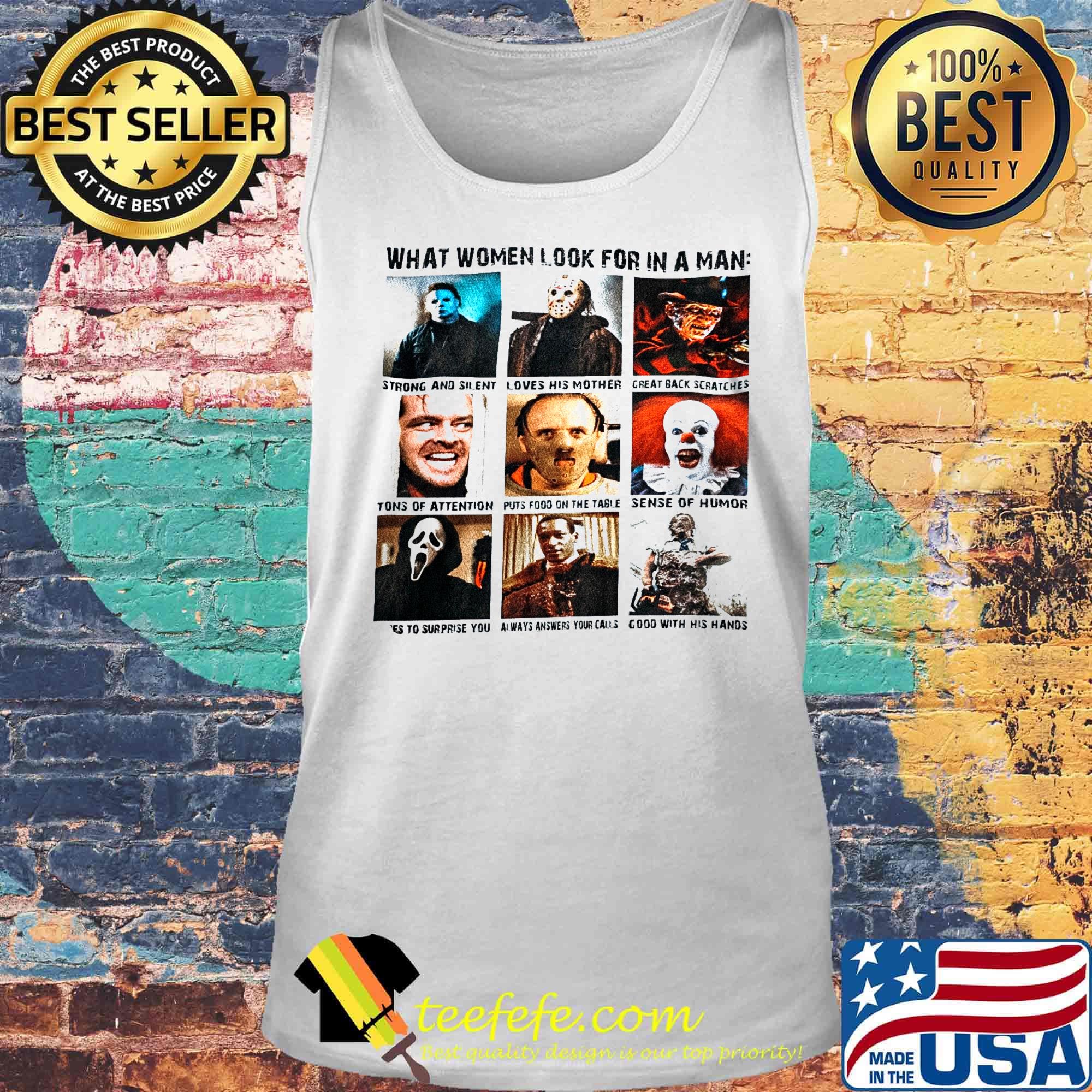 What women look for in a man strong and silent loves his mother Halloween s Tank top What women look for in a man strong and silent loves his mother Halloween s Tank top