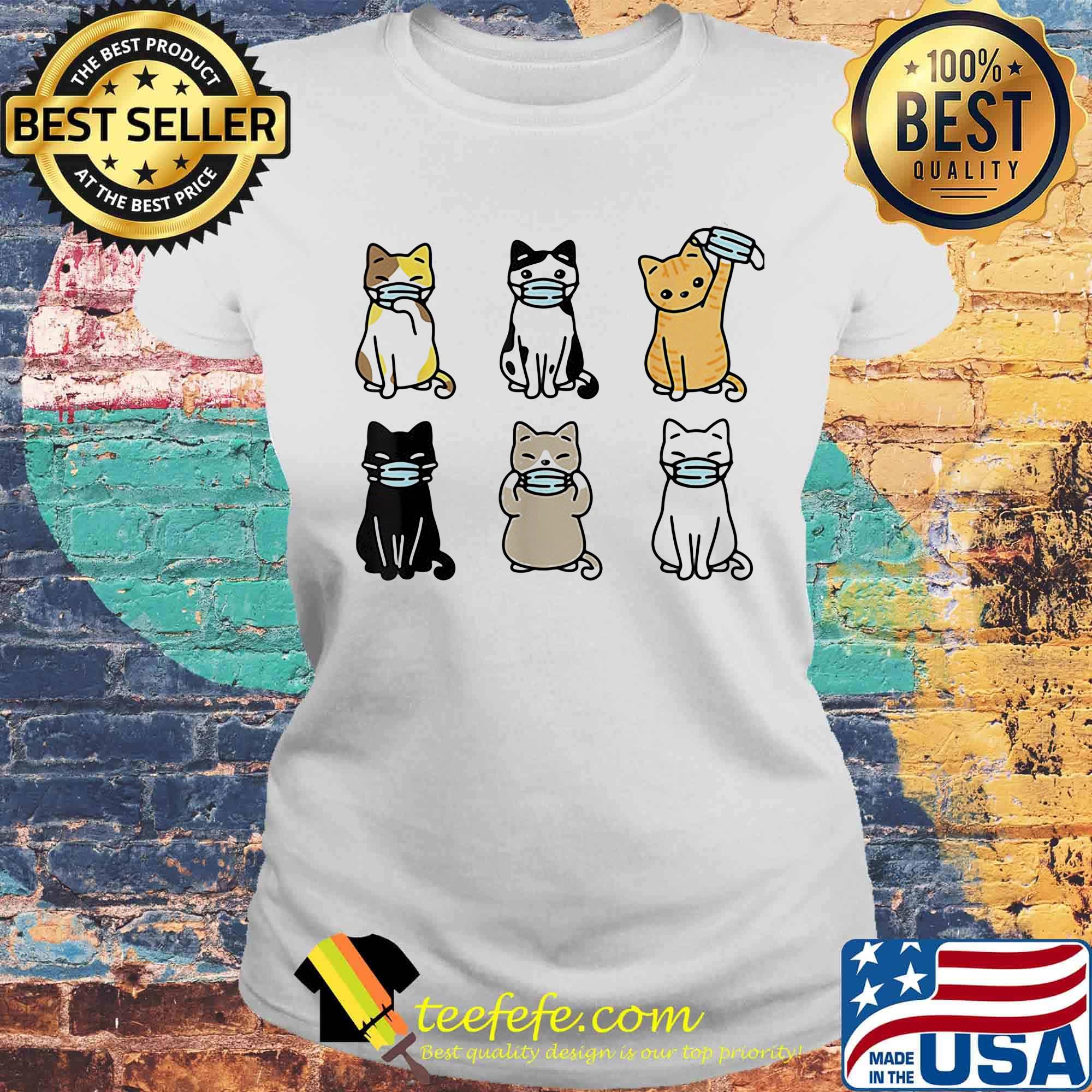 White cats mask classic s Laides tee White cats mask classic s Laides tee