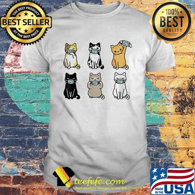 White cats mask classic shirt