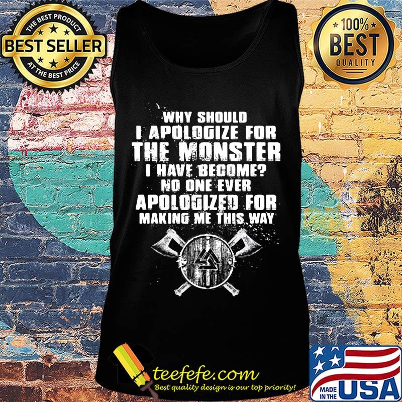 Why should i apologize for the monster i have become no one ever apologized for making me this way s Tank top Why should i apologize for the monster i have become no one ever apologized for making me this way s Tank top