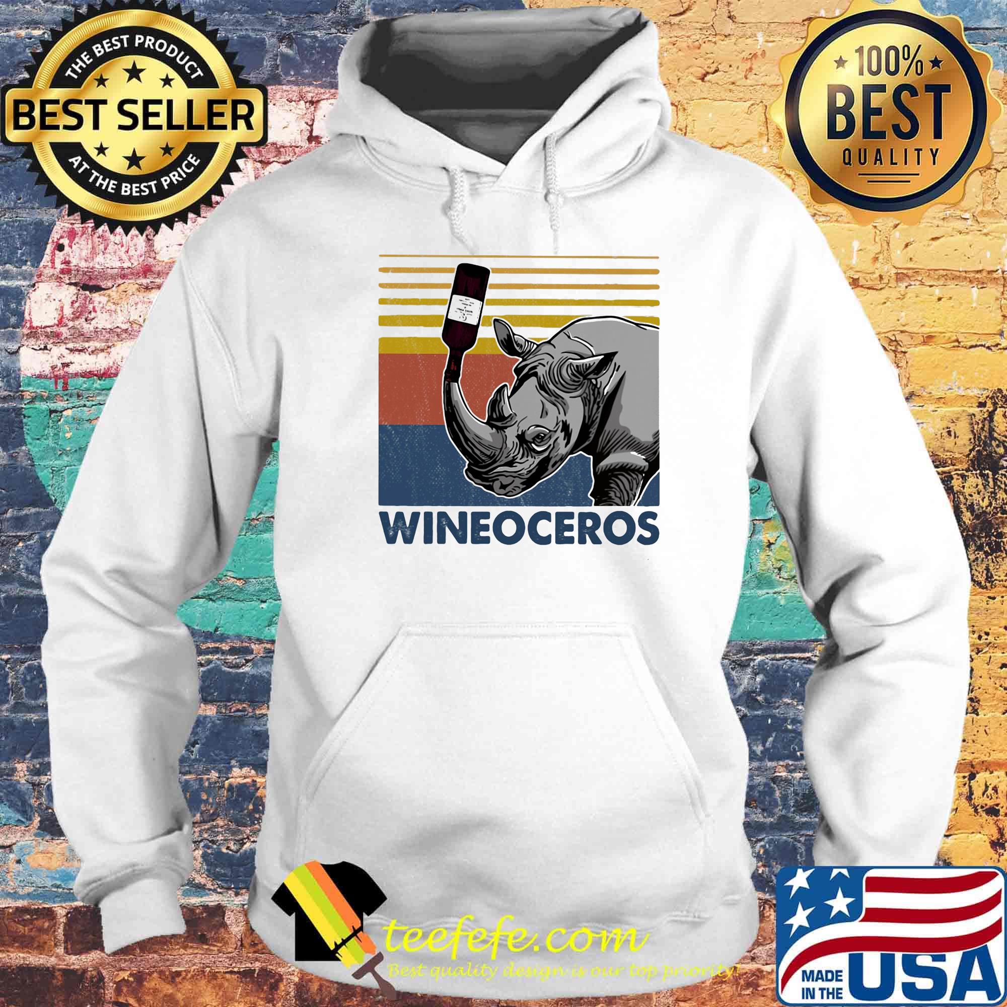Wineoceros Rhino Vintage Retro Shirt Hoodie Wineoceros Rhino Vintage Retro Shirt Hoodie