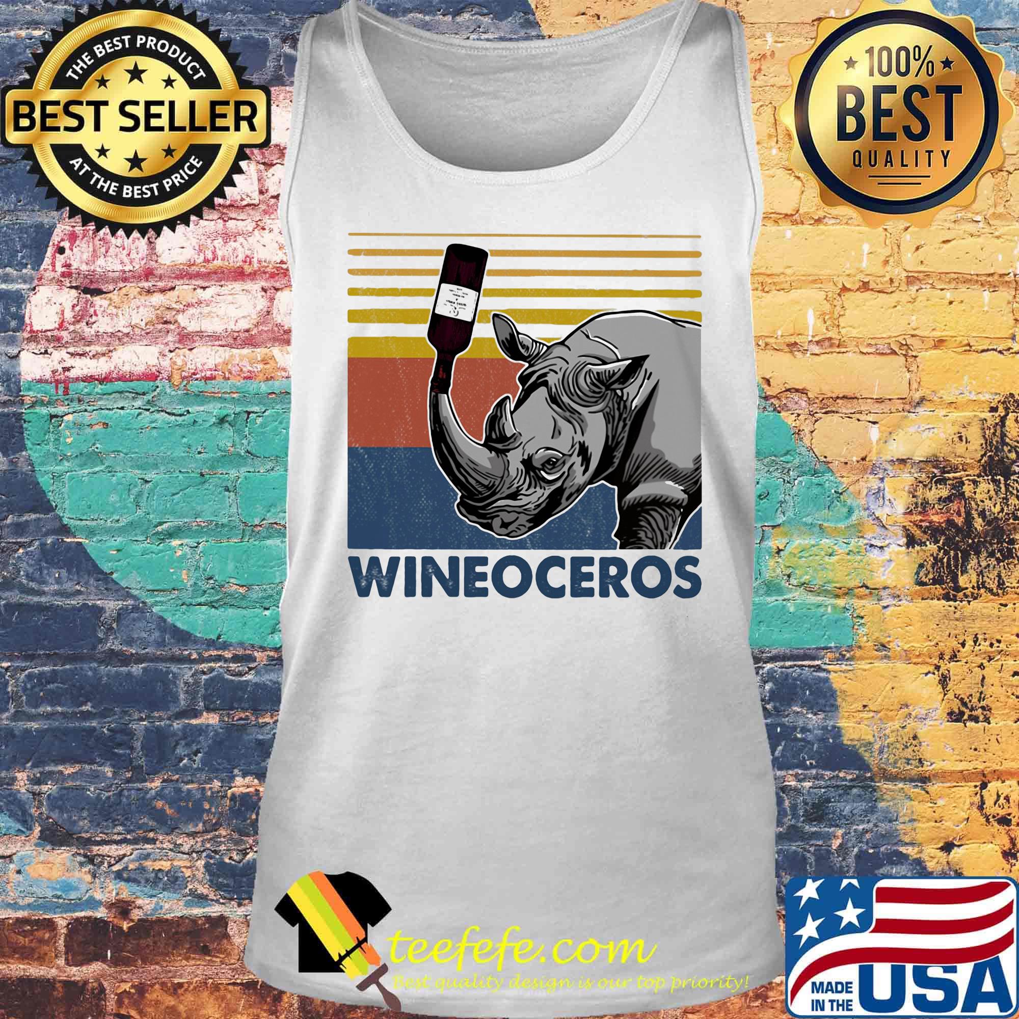 Wineoceros Rhino Vintage Retro Shirt Tank top Wineoceros Rhino Vintage Retro Shirt Tank top
