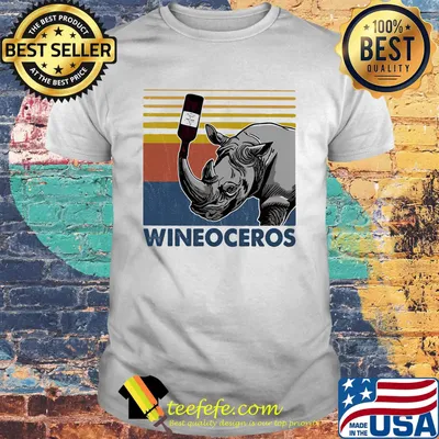 Wineoceros Rhino Vintage Retro Shirt