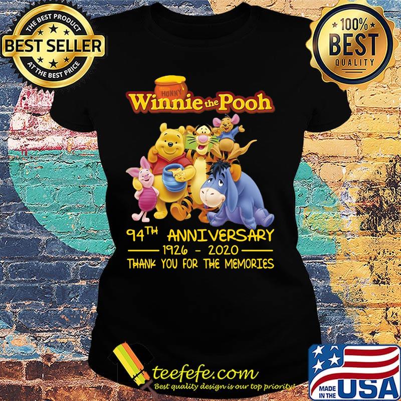Winnie the pooh 94th anniversary 1926 2020 thank you for the memories s Ladies tee Winnie the pooh 94th anniversary 1926 2020 thank you for the memories s Ladies tee