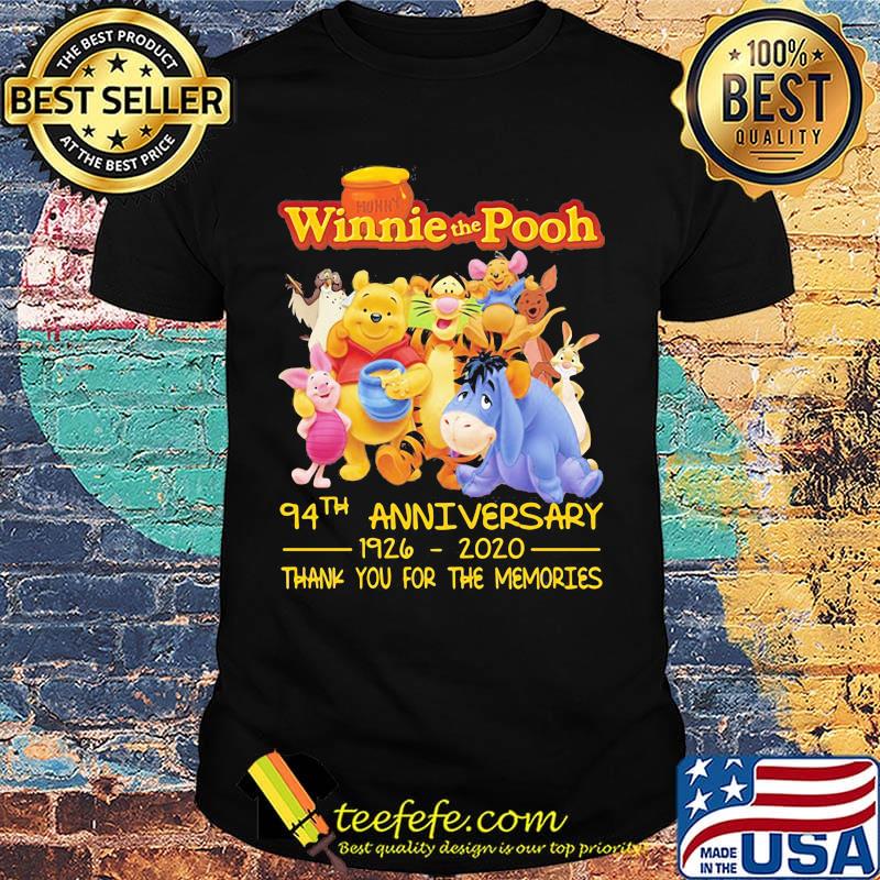 Winnie the pooh 94th anniversary 1926 2020 thank you for the memories shirt