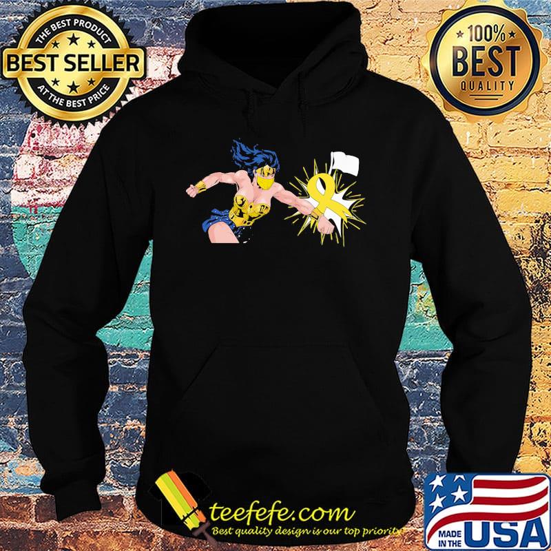 Wonder women punch Childhood Cancer Shirt Hoodie Wonder women punch Childhood Cancer Shirt Hoodie