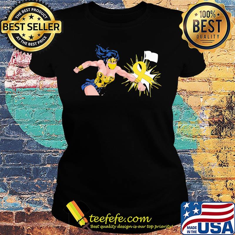 Wonder women punch Childhood Cancer Shirt Ladies tee Wonder women punch Childhood Cancer Shirt Ladies tee