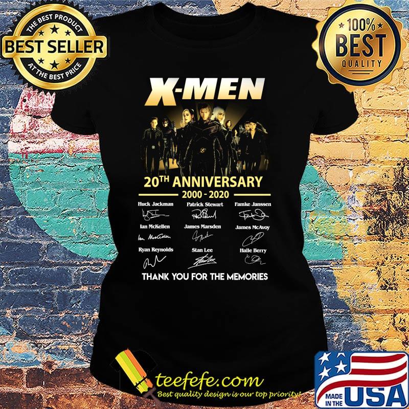 X-men 20th anniversary 2000 2020 thank you for the memories signatures s Ladies tee X-men 20th anniversary 2000 2020 thank you for the memories signatures s Ladies tee