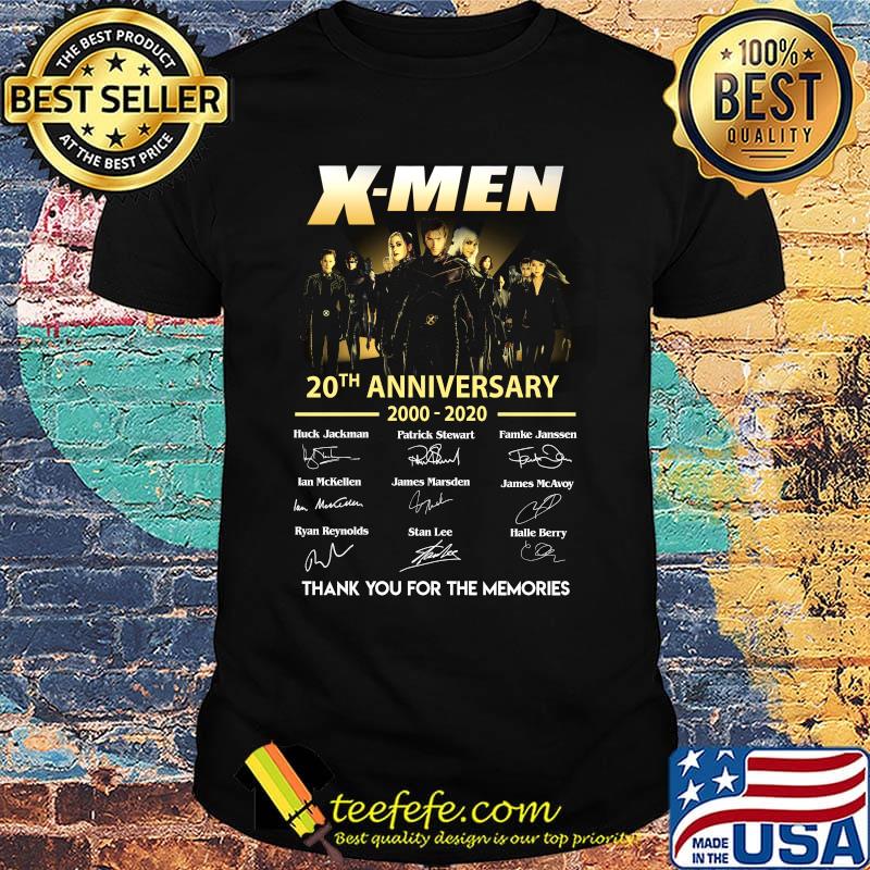 X-men 20th anniversary 2000 2020 thank you for the memories signatures shirt X-men 20th anniversary 2000 2020 thank you for the memories signatures shirt