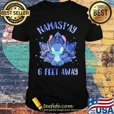 Yoga chill stitch mask namastay 6 feet away shirt