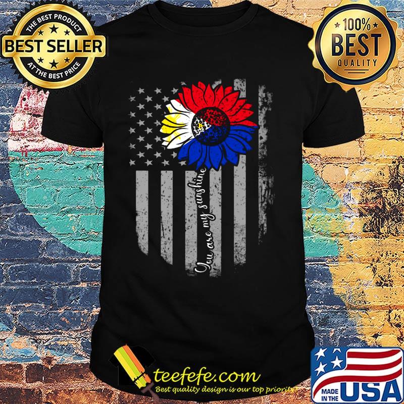 You are my sunshine sunflower american flag independence day shirt