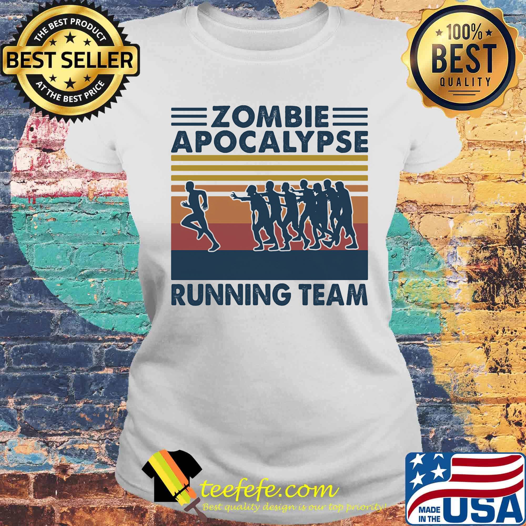 Zombie apocalypse running team vintage retro s Laides tee Zombie apocalypse running team vintage retro s Laides tee