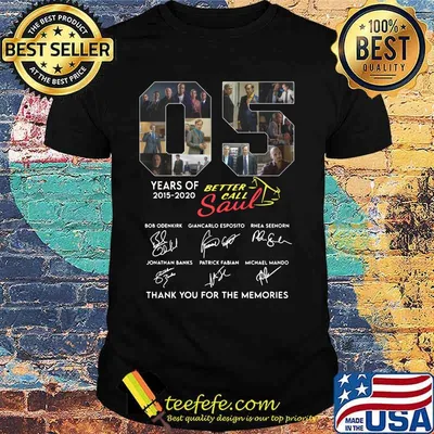 05 years of 2015 2020 better call saul thank you for the memories signatures shirt