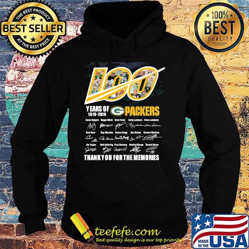 100 years of 1919 2019 green bay packers thank you for the memories signatures s Hoodie 100 years of 1919 2019 green bay packers thank you for the memories signatures s Hoodie