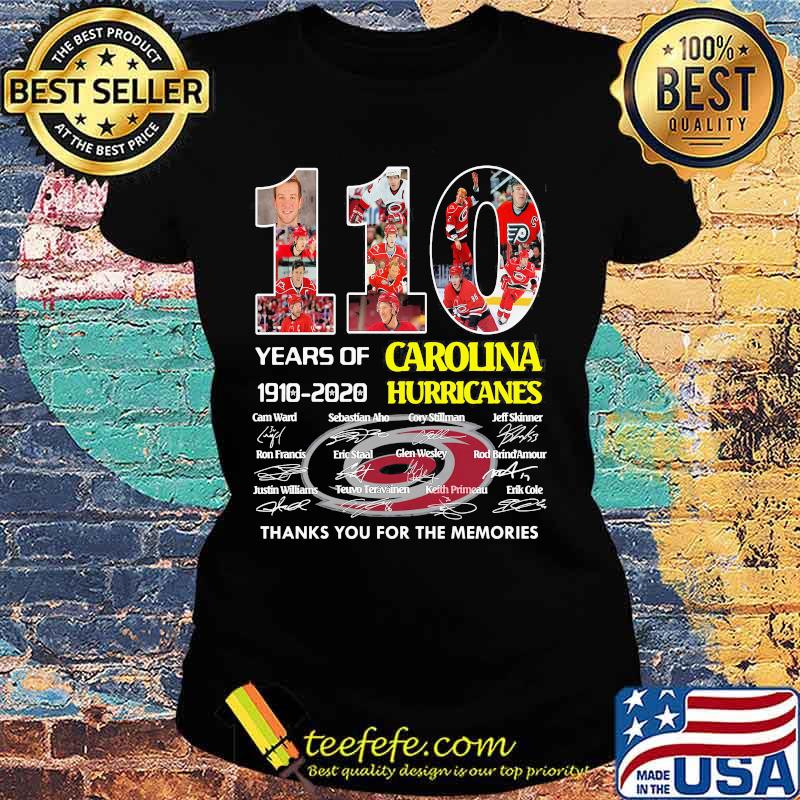 110 years of 1910 2020 carolina hurricanes thank you for the memories signatures s Ladies tee 110 years of 1910 2020 carolina hurricanes thank you for the memories signatures s Ladies tee