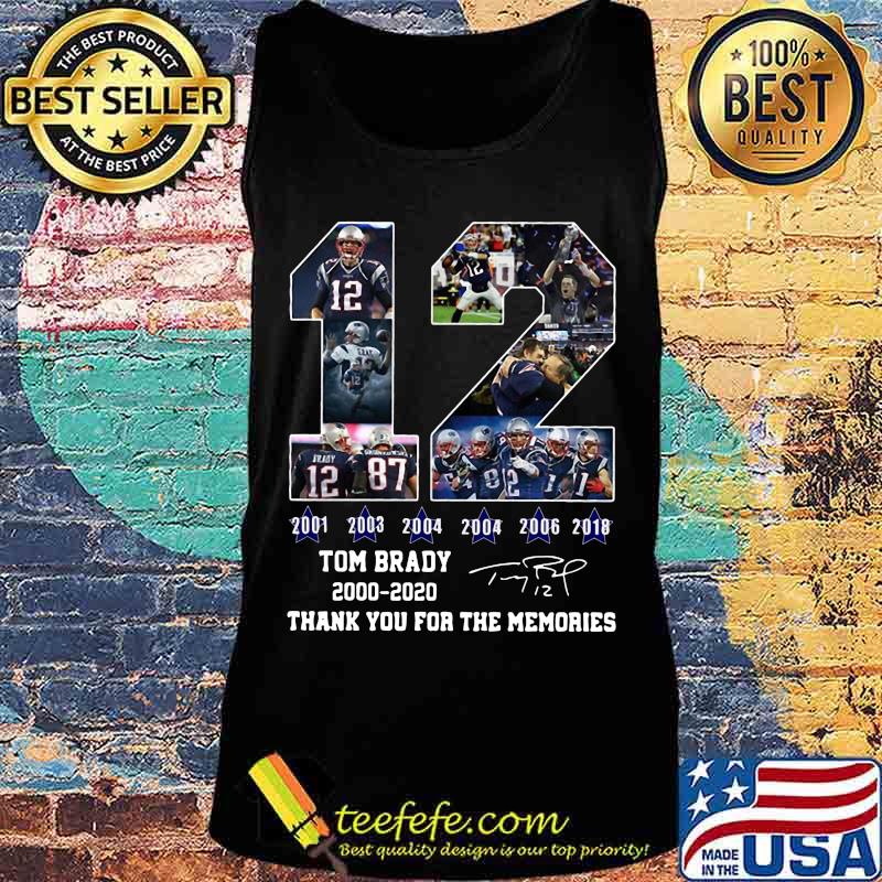 12 tom brady 2000 2020 thank you for the memories signature s Tank top 12 tom brady 2000 2020 thank you for the memories signature s Tank top