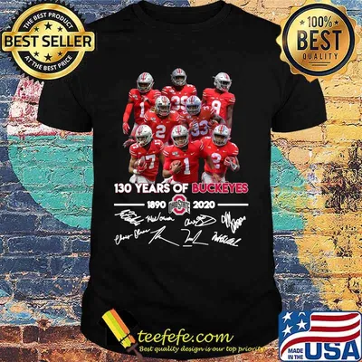 130 years of ohio state buckeyes 1890 2020 players signatures shirt