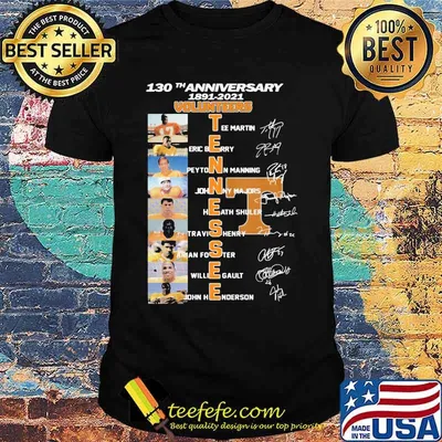 130th anniversary 1891 2021 volunteers tennessee players signatures shirt
