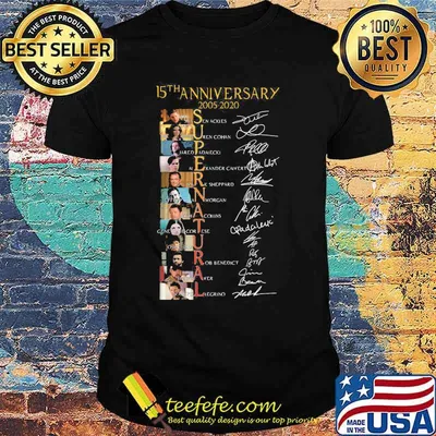 15th anniversary 2005 2020 supernatural characters signatures shirt
