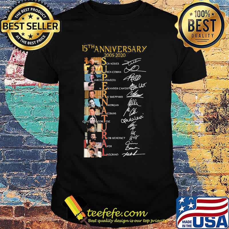 15th anniversary 2005 2020 supernatural characters signatures shirt 15th anniversary 2005 2020 supernatural characters signatures shirt