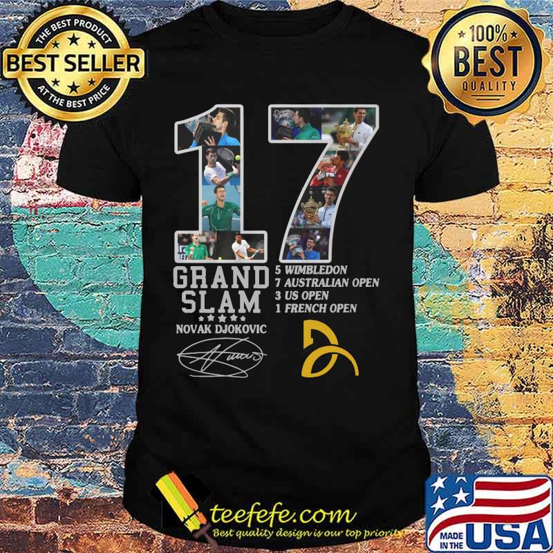 17 grand slam novak djokovic badminton signature shirt