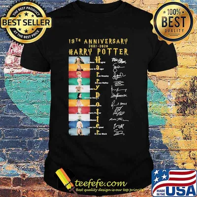 19th anniversary 2001 2020 harry potter movie characters signatures shirt
