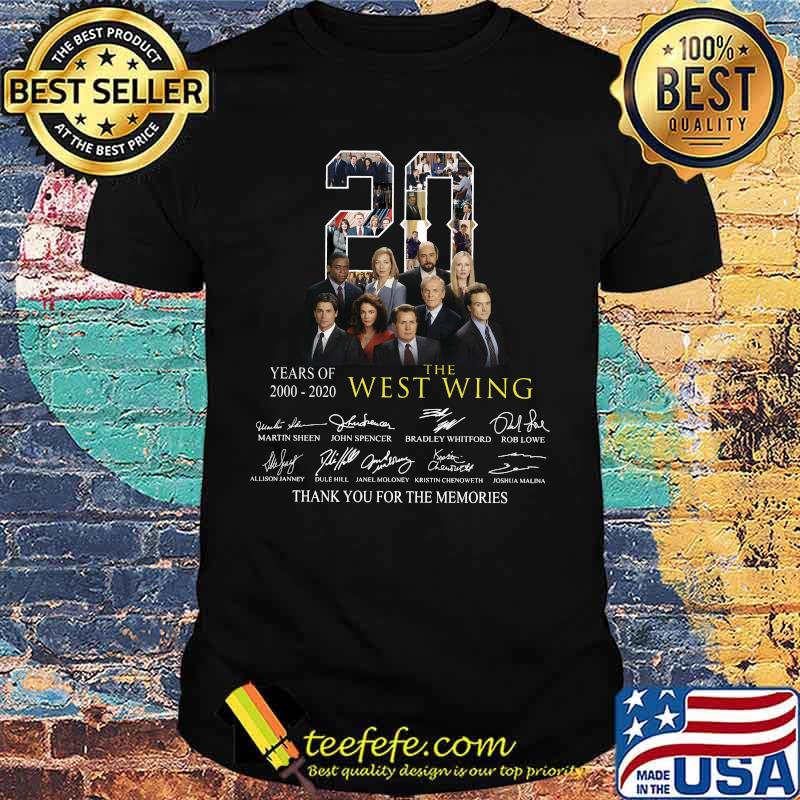 20 years of 2000 2020 the west wing thank you for the memories signatures shirt