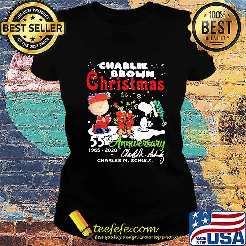 2020 A Charlie Brown Christmas 55th anniversary 1965-2020 signed Charles M.Schulz signature s Ladies tee 2020 A Charlie Brown Christmas 55th anniversary 1965-2020 signed Charles M.Schulz signature s Ladies tee