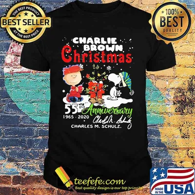 2020 A Charlie Brown Christmas 55th anniversary 1965-2020 signed Charles M.Schulz signature shirt
