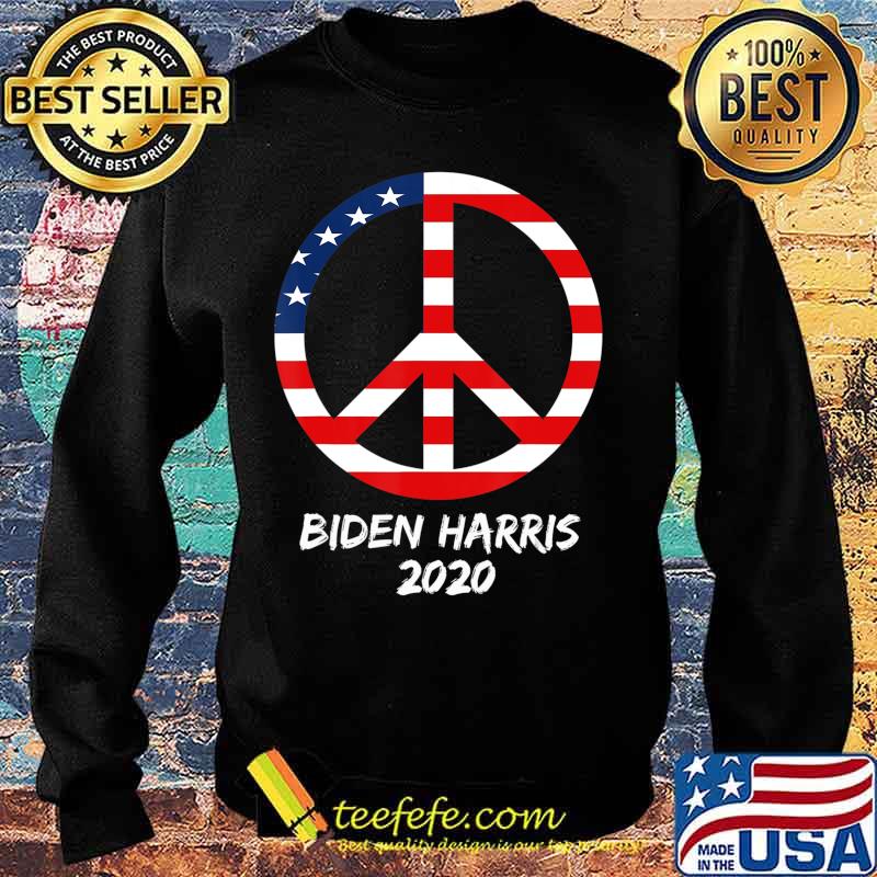 2020 Biden Harris Election Democratic USA Flag Peace Sign T-Shirt Sweater 2020 Biden Harris Election Democratic USA Flag Peace Sign T-Shirt Sweater