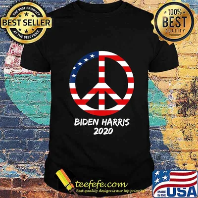 2020 Biden Harris Election Democratic USA Flag Peace Sign T-Shirt