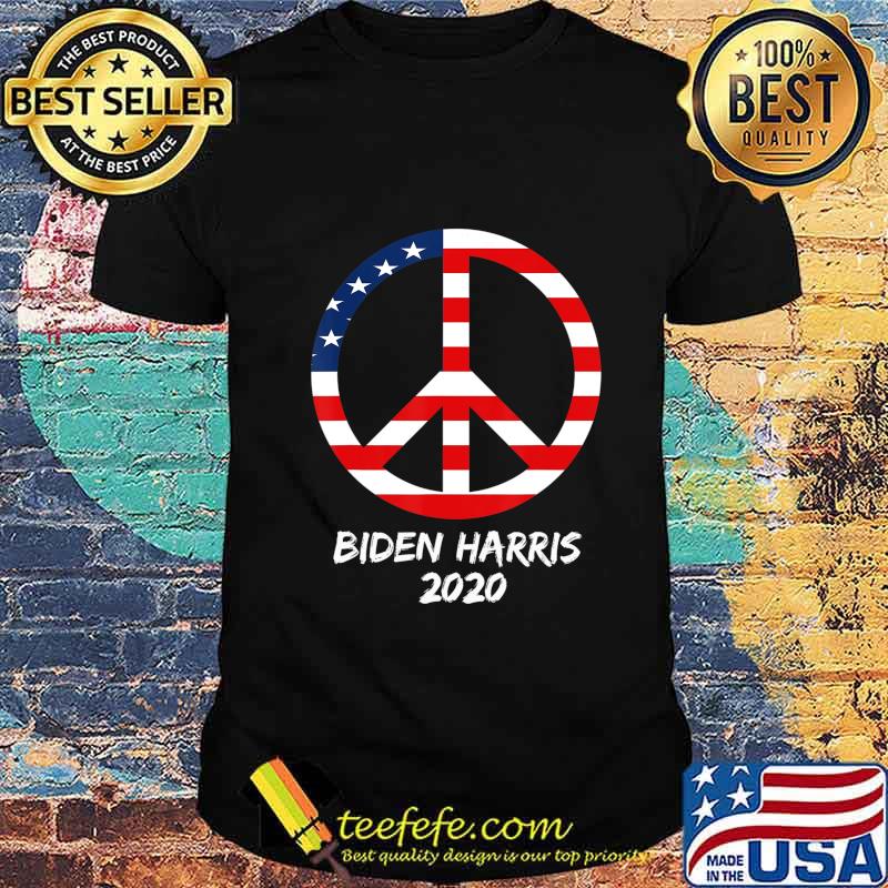 2020 Biden Harris Election Democratic USA Flag Peace Sign T-Shirt 2020 Biden Harris Election Democratic USA Flag Peace Sign T-Shirt