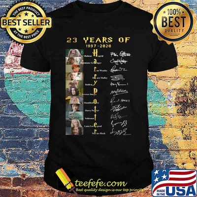 23 years of 1997 2020 harry potter characters signatures shirt