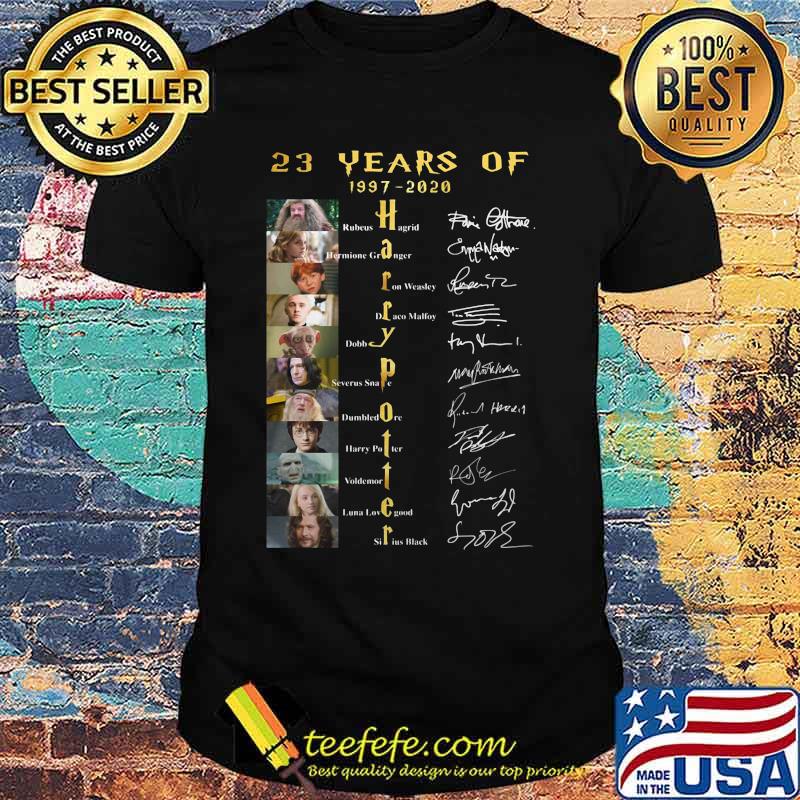 23 years of 1997 2020 harry potter characters signatures shirt