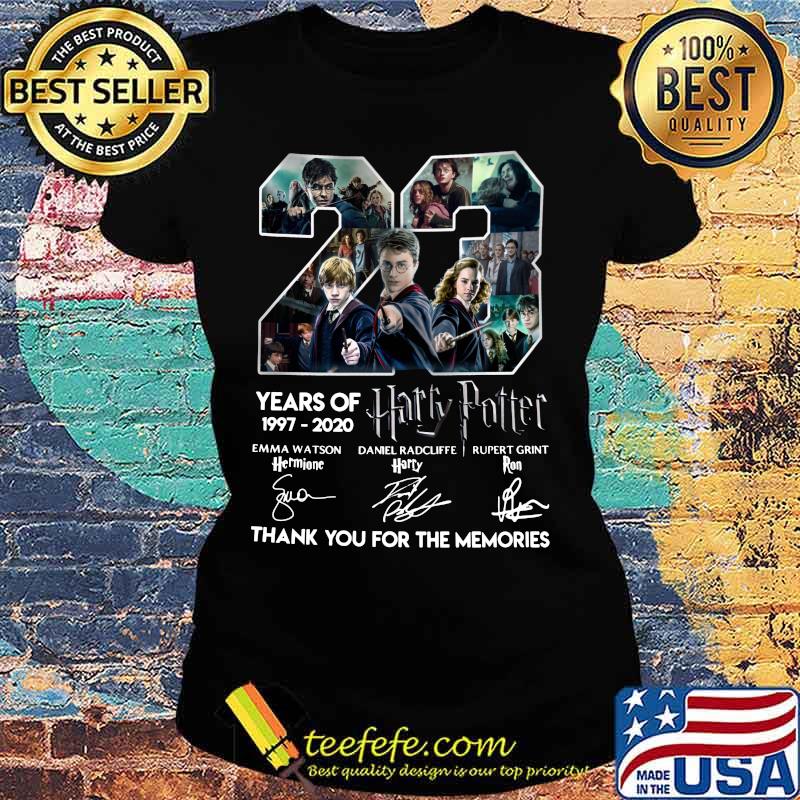 23 years of 1997 2020 harry potter thank you for the memories signatures s Ladies tee 23 years of 1997 2020 harry potter thank you for the memories signatures s Ladies tee