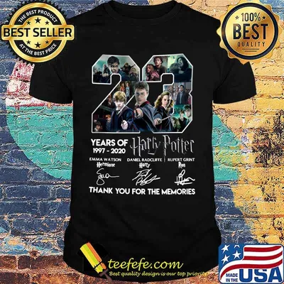 23 years of 1997 2020 harry potter  thank you for the memories signatures shirt