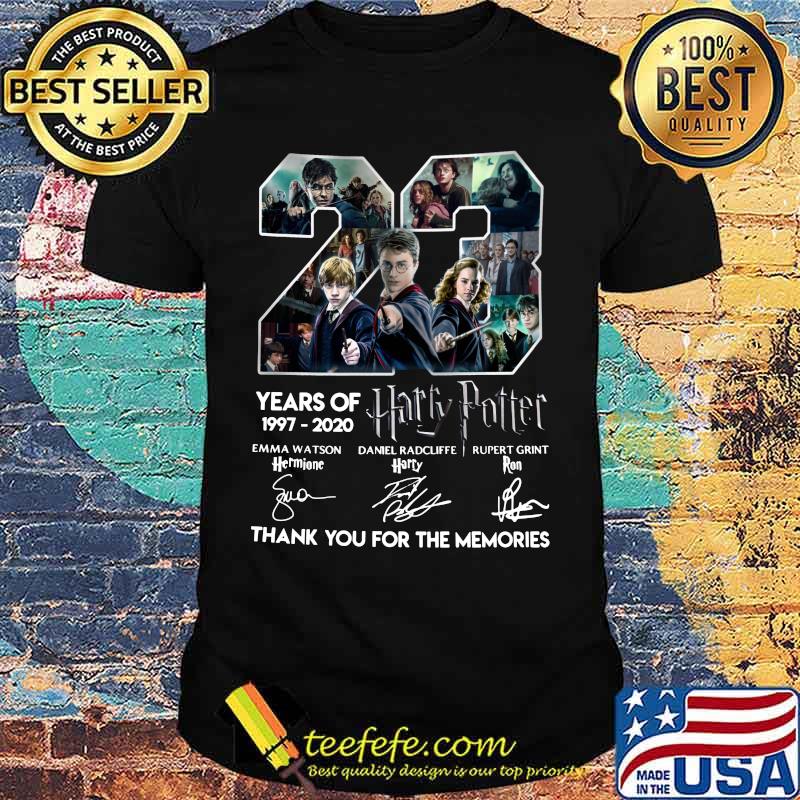 23 years of 1997 2020 harry potter thank you for the memories signatures shirt 23 years of 1997 2020 harry potter thank you for the memories signatures shirt