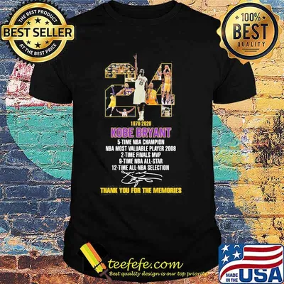24 1978 2020 kobe bryant thank you for the memories signatures shirt