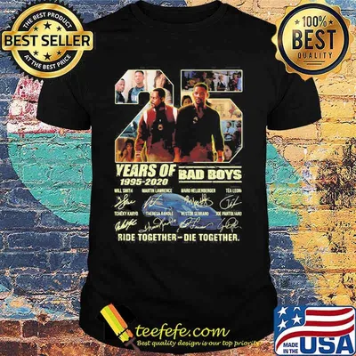 25 years of 1995 2020 bad boys ride together die together signatures shirt