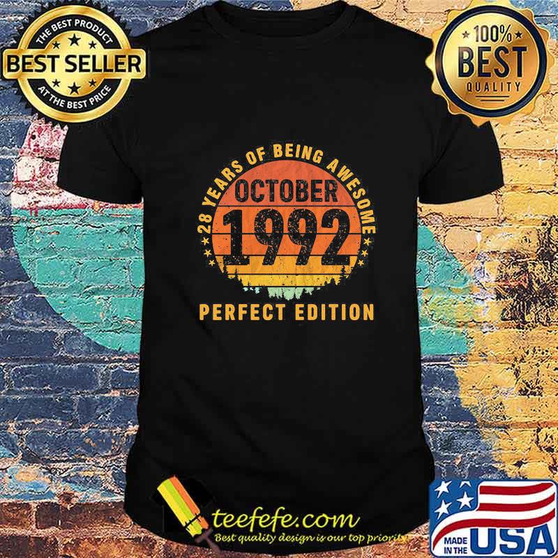 28 years of being awesome october 1992 perfect edition vintage retro shirt 28 years of being awesome october 1992 perfect edition vintage retro shirt