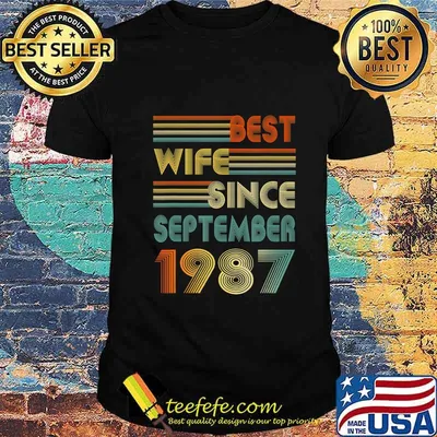 33rd Wedding Anniversary Gift Best Wife Since September 1987 T-Shirt