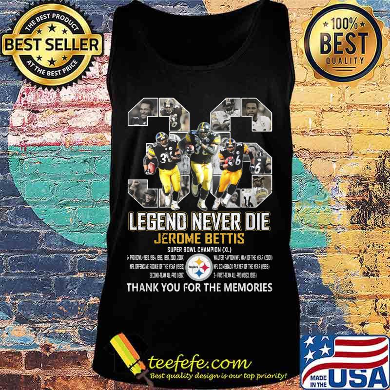 36 legends never die jerome bettis pittsburgh steelers thank you for the memories signatures s Tank top 36 legends never die jerome bettis pittsburgh steelers thank you for the memories signatures s Tank top