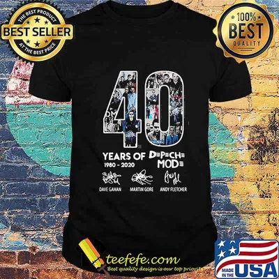 40 year of depeche mode band 1980-2020 signatures shirt
