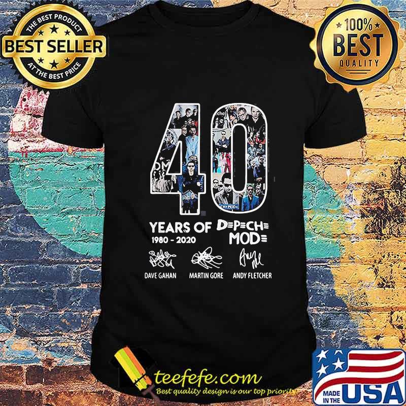 40 year of depeche mode band 1980-2020 signatures shirt
