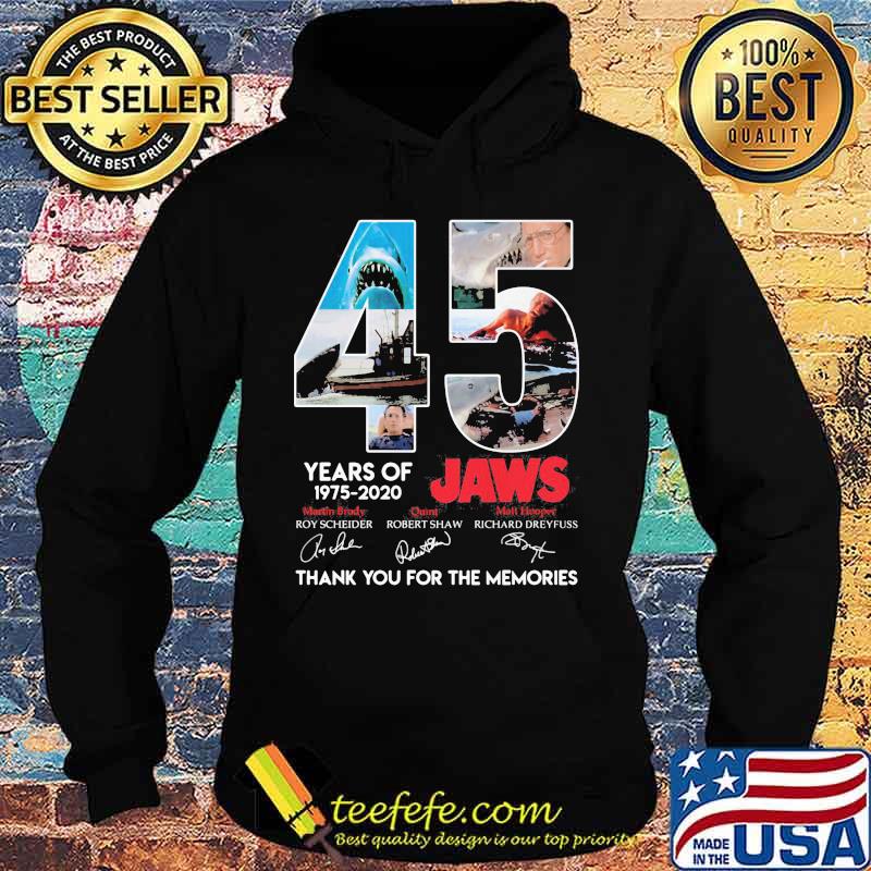 45 years of 1975 2020 jaws thank you for the memories signatures s Hoodie 45 years of 1975 2020 jaws thank you for the memories signatures s Hoodie