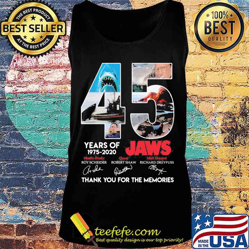 45 years of 1975 2020 jaws thank you for the memories signatures s Tank top 45 years of 1975 2020 jaws thank you for the memories signatures s Tank top