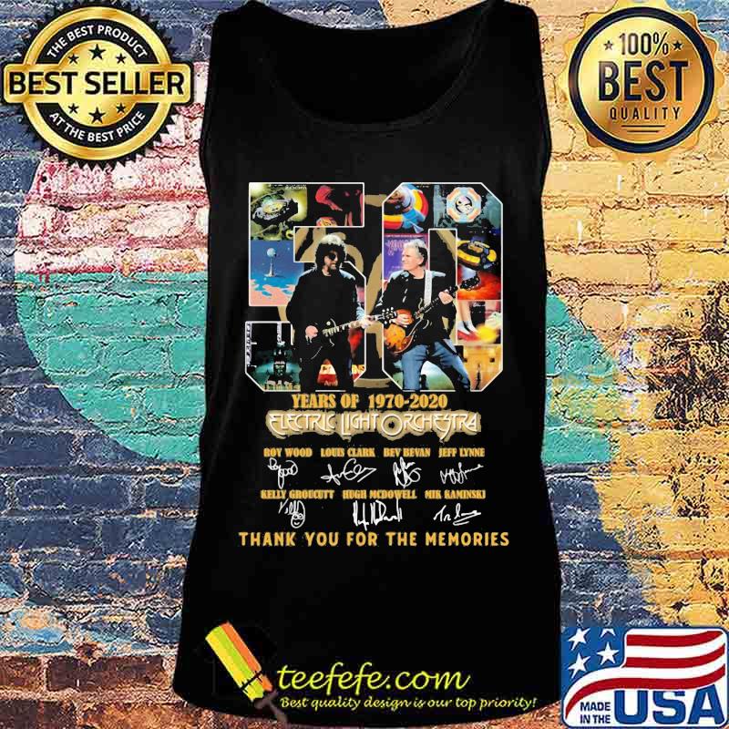 50 years of 1970 2020 electric light orchestra thank you for the memories signatures s Tank top 50 years of 1970 2020 electric light orchestra thank you for the memories signatures s Tank top
