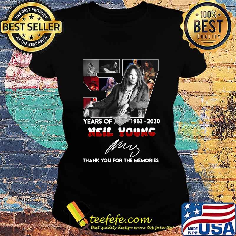 57 years of 1963 2020 neil young thank you for the memories signatures s Ladies tee 57 years of 1963 2020 neil young thank you for the memories signatures s Ladies tee